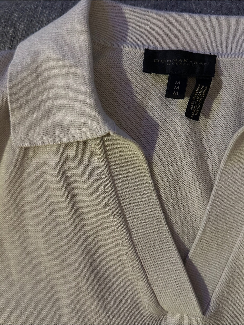 Donna Karan Weekend black label polo sweater top MEDIUM